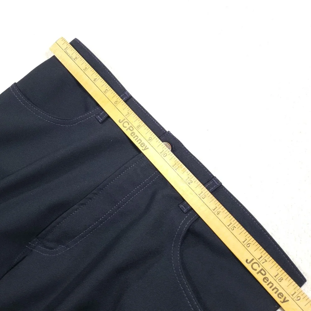 Vintage 70's Levi's 517 Boot Cut Pants Men W38 L30 Navy Blue Polyester Sta-Prest
